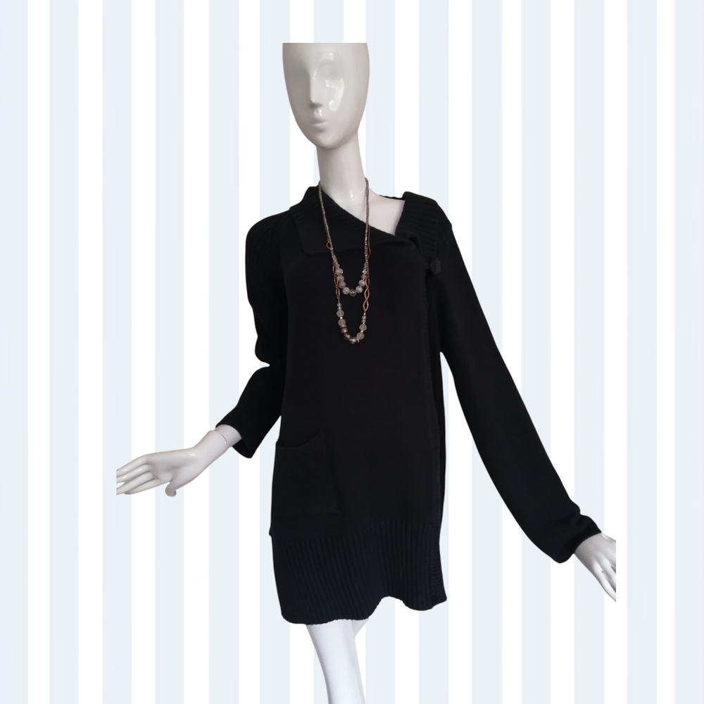 Elegant Black Women's Cardigan L/XL